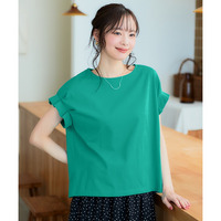 袖タックTシャツ【カレンデュラオイル加工】（接触冷感・UVカット）　大きいサイズ