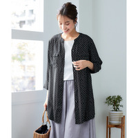 接触冷感うすカル柔らか7分袖ダブルポケットシャツチュニック　大きいサイズ