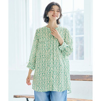 接触冷感うすカル柔らか7分袖ダブルポケットシャツチュニック 大きいサイズ