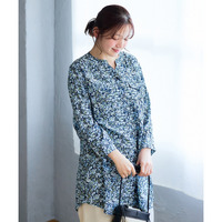 接触冷感うすカル柔らか7分袖ダブルポケットシャツチュニック 大きいサイズ