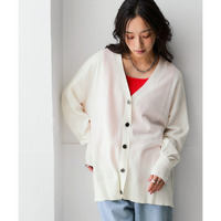 洗えるＵＶカット綿100％Vネックカーディガン（長袖）（オーバーサイズ） 大きいサイズ