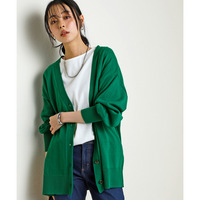 洗えるUVカット綿100%Vネックカーディガン(長袖)(オーバーサイズ) 大きいサイズ