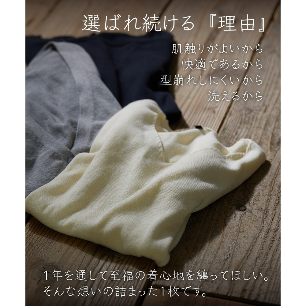 洗えるUVカット綿100%Vネックカーディガン(長袖)(オーバーサイズ) 大きいサイズ4