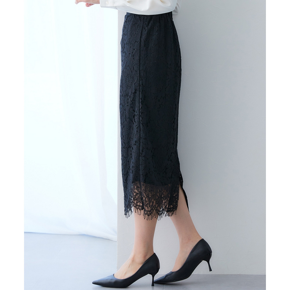 洗える総レースタイトスカート 大きいサイズ24