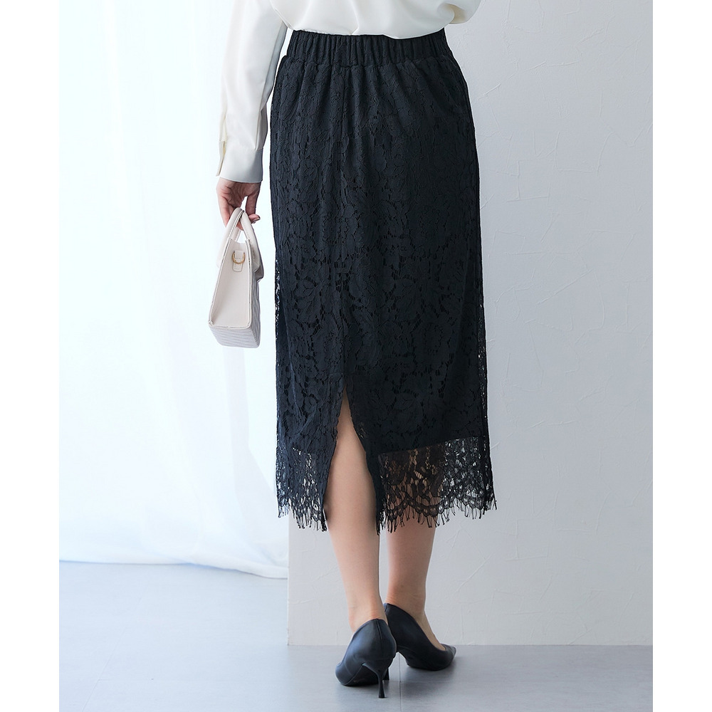 洗える総レースタイトスカート 大きいサイズ25