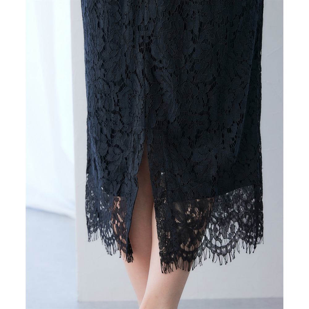 洗える総レースタイトスカート 大きいサイズ28