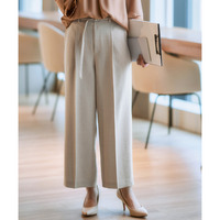 麻調合繊共布ベルト付ワイドパンツ（しわになりにくい・接触冷感・ＵVカット・ウォッシャブル） 大きいサイズ