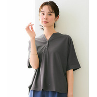 ブラウス見えシルケットポンチスキッパーチュニックカットソートップス 大きいサイズ