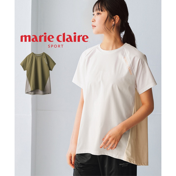 異素材切替配色チュニック(UVカット)(marie claire SPORT) 大きいサイズ【アリノマ/Alinoma】 異素材切替配色チュニック(UVカット)(marie claire SPORT) 大きいサイズ【アリノマ/Alinoma】