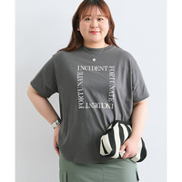 ゆるシルエット箔ロゴプリントTシャツ　大きいサイズ