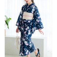 一人で着られる簡単ひも付二部式浴衣(接触冷感) 大きいサイズ