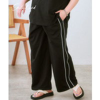サイドラインゆるシルエットカットソーパンツ　大きいサイズ