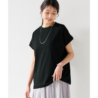 ドライタッチぽこぽこジャガードカットソーゆるシルエットプルオーバー（吸汗速乾・UVカット）　大きいサイズ