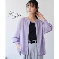 【アイスクリーンライト】シアーカーディガン（接触冷感・毛玉になりにくい・洗濯機で洗える）　大きいサイズ
