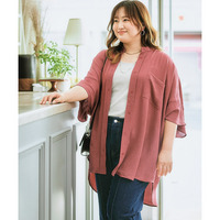 ゆるシルエットとろみシボシャツチュニック　大きいサイズ