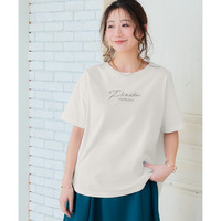 【吸汗速乾】裾ラウンドプリントTシャツ　大きいサイズ