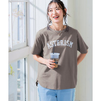 【吸汗速乾】裾ラウンドプリントTシャツ　大きいサイズ