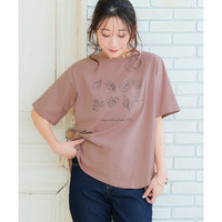 【吸汗速乾】裾ラウンドプリントTシャツ　大きいサイズ
