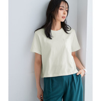 綿100％汗染みしにくいクロップド丈Tシャツ　大きいサイズ