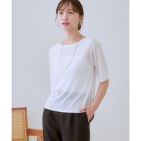 スラブシアー5分袖コンパクトTシャツ　大きいサイズ