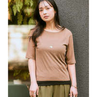 スラブシアー5分袖コンパクトTシャツ　大きいサイズ