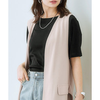スラブシアー5分袖コンパクトTシャツ　大きいサイズ