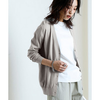 【アイスクリーンプレミアム】Vネックニットカーディガン（持続冷感・接触冷感・毛玉になりにくい・UVカット・洗濯機で洗える・遮熱）　大きいサイズ