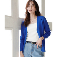 【アイスクリーンプレミアム】Vネックニットカーディガン（持続冷感・接触冷感・毛玉になりにくい・UVカット・洗濯機で洗える・遮熱）　大きいサイズ