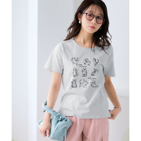 【ひんやりコットン】プリントTシャツ(綿100%・接触冷感・UVカット)(選べる柄) 大きいサイズ