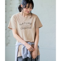 【ひんやりコットン】プリントVネックチュニックTシャツ（綿100％・接触冷感・UVカット）（選べる柄）　大きいサイズ