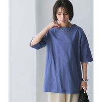 綿100％バスクオーバーサイズ5分袖チュニック（UVカット） 大きいサイズ