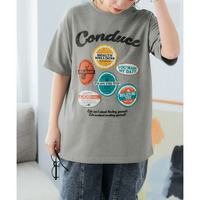 ピグメントライクビンテージ風オーバーサイズプリントTシャツ 大きいサイズ