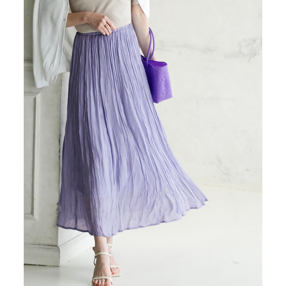 ふわり軽いエアリースラブスカート(マキシ丈) 大きいサイズ1