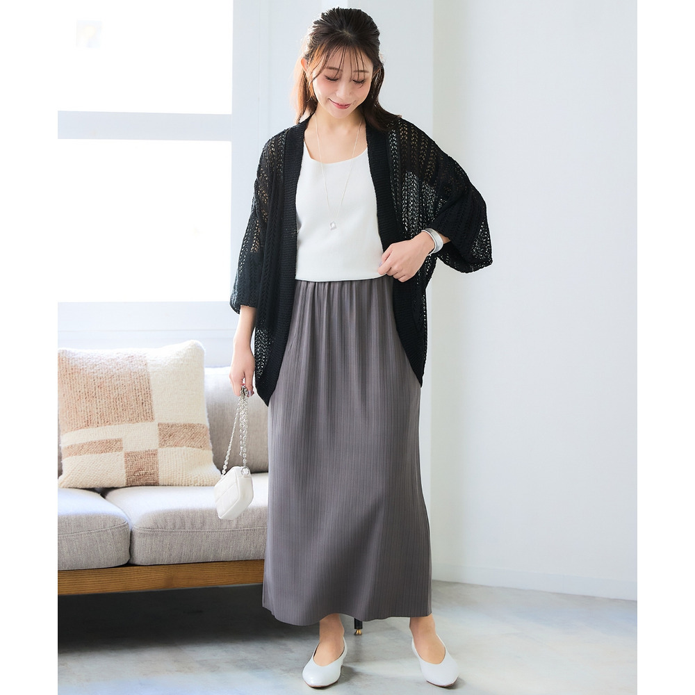楽ちん美シルエット!ランダムテレコリブスカート 大きいサイズ19
