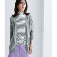 【UVカット】綿混シンプルニットカーディガン（毛玉になりにくい）　大きいサイズ