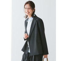 ダブルテーラードジャケット（タテヨコストレッチ・しわになりにくい・速乾・ＵＶカット）　【落ち感ドレープシリーズ】 大きいサイズ