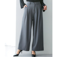 タックワイドパンツ（タテヨコストレッチ・しわになりにくい・速乾・ＵＶカット）　【落ち感ドレープシリーズ】 大きいサイズ