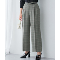 ウール調ワイドストレートパンツ（しわになりにくい・洗濯機OK）<大きいサイズ有>