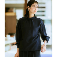 麻調合繊２WAYリボンブラウス（しわになりにくい・接触冷感・ＵＶカット・ウォッシャブル）大きいサイズ