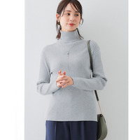 リブタートルネックニット(乾燥機OK・ウォッシャブル・静電気防止・毛玉になりにくい・UVカット)<大きいサイズ有>
