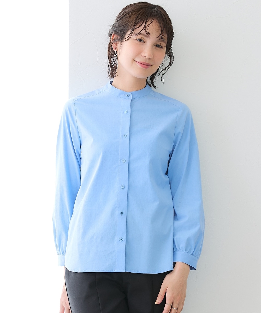 【選べる２タイプ】綿混ストレッチシャンブレーシャツ（しわになりにくい・UV） 大きいサイズ