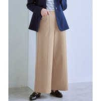 ハリ感素材ストレッチワイドパンツ<大きいサイズ有>