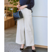 ハリ感素材ストレッチワイドパンツ<大きいサイズ有>