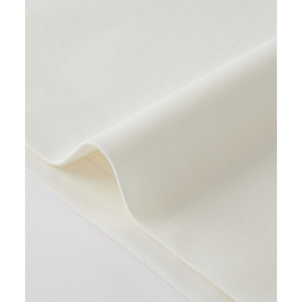 透け対策シルケット加工ダブルフロントスクエアネック長袖トップス 大きいサイズ30