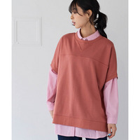 綿100％着まわし自由自在ゆったりスウェットベストプルオーバー 大きいサイズ