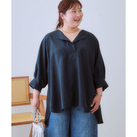 ゆるシルエットスキッパーブラウス 大きいサイズ