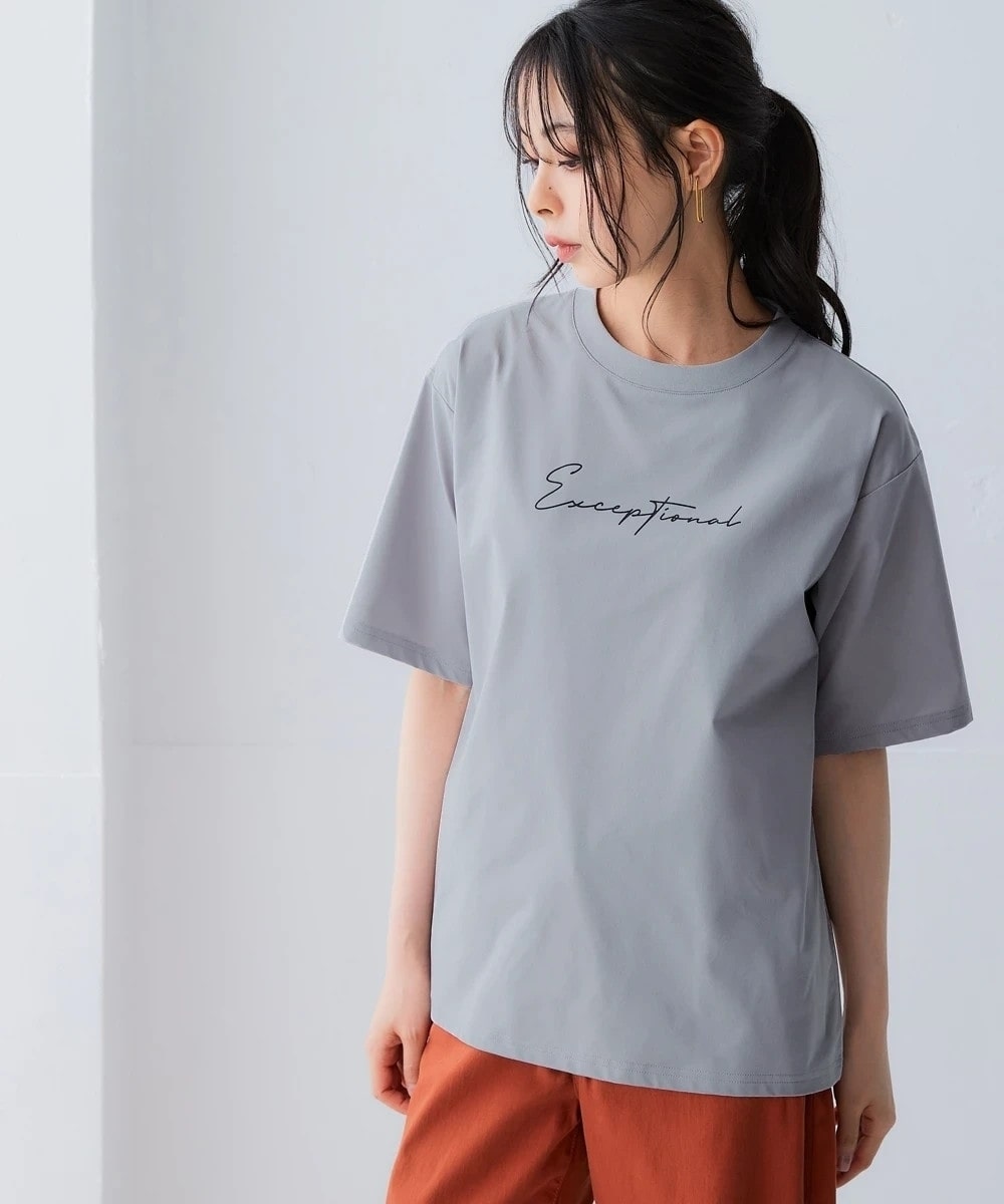 綿タッチ多機能ロゴプリントTシャツ(吸汗速乾・UVカット・抗菌防臭・形態安定) 大きいサイズ21