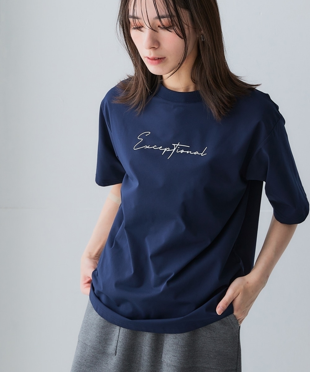 綿タッチ多機能ロゴプリントTシャツ(吸汗速乾・UVカット・抗菌防臭・形態安定) 大きいサイズ23