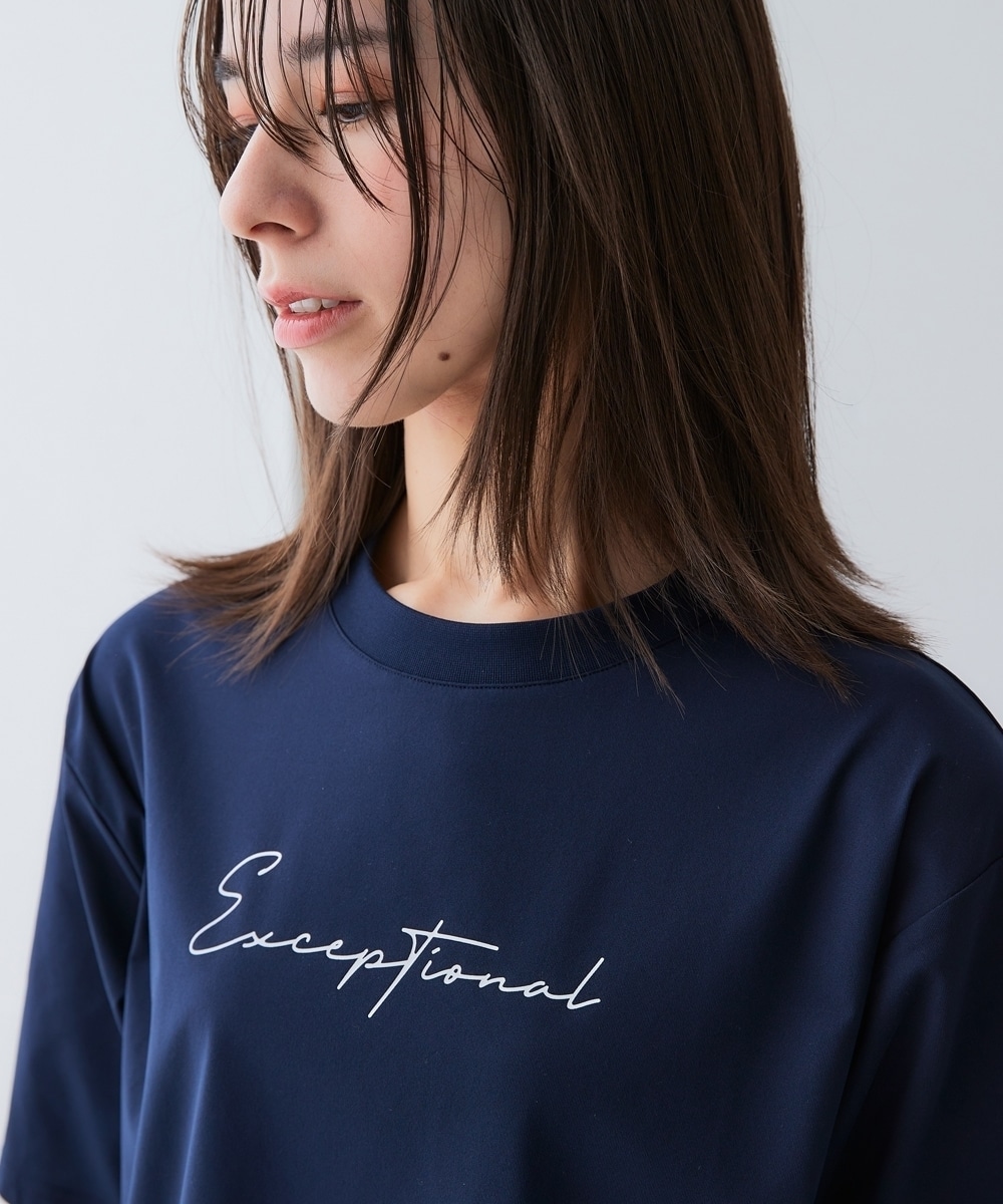 綿タッチ多機能ロゴプリントTシャツ(吸汗速乾・UVカット・抗菌防臭・形態安定) 大きいサイズ24