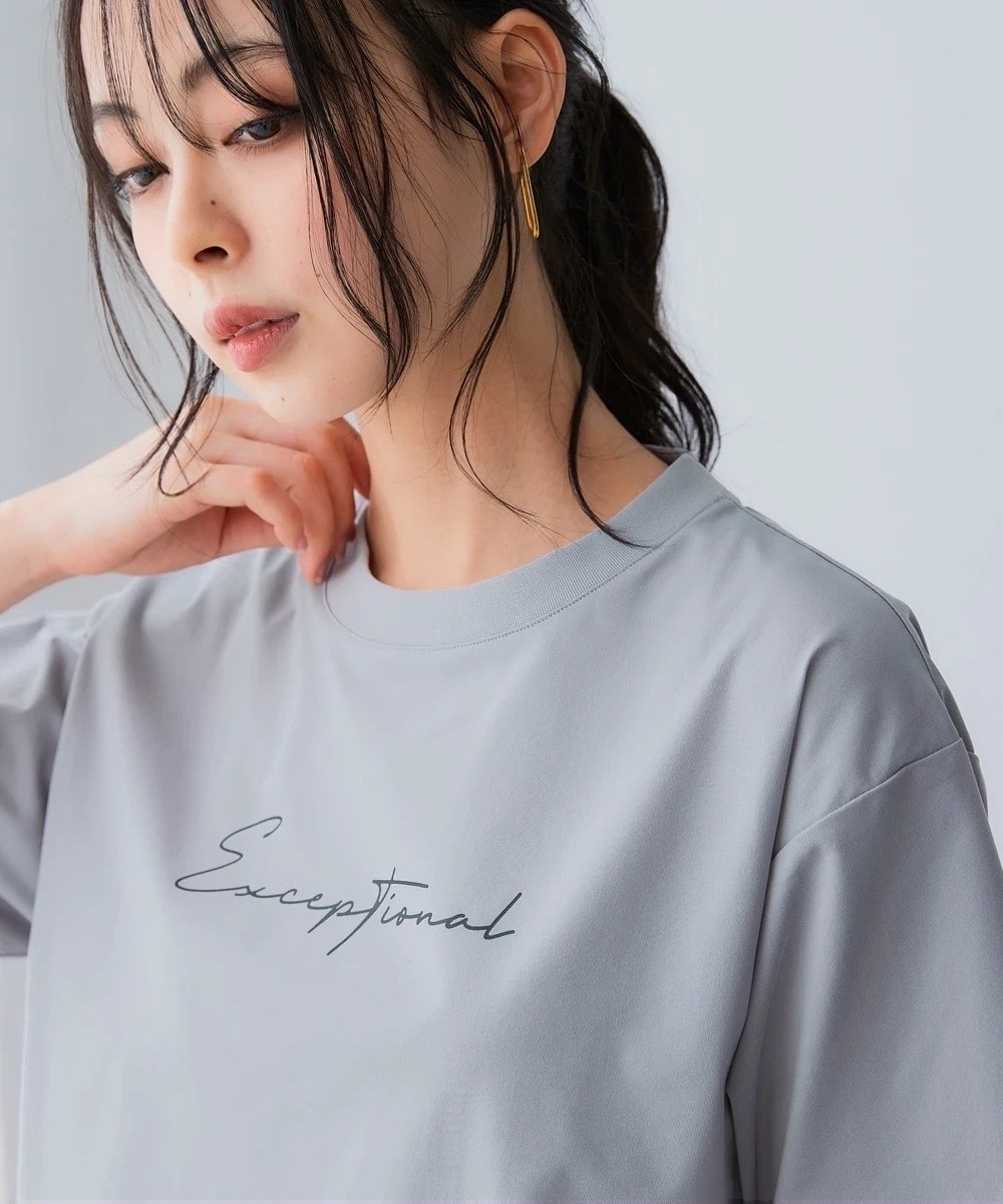 綿タッチ多機能ロゴプリントTシャツ(吸汗速乾・UVカット・抗菌防臭・形態安定) 大きいサイズ25